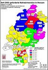 Klick zum Download Übersichtskarte "Geförderte Nahwärmenetze in Hessen"